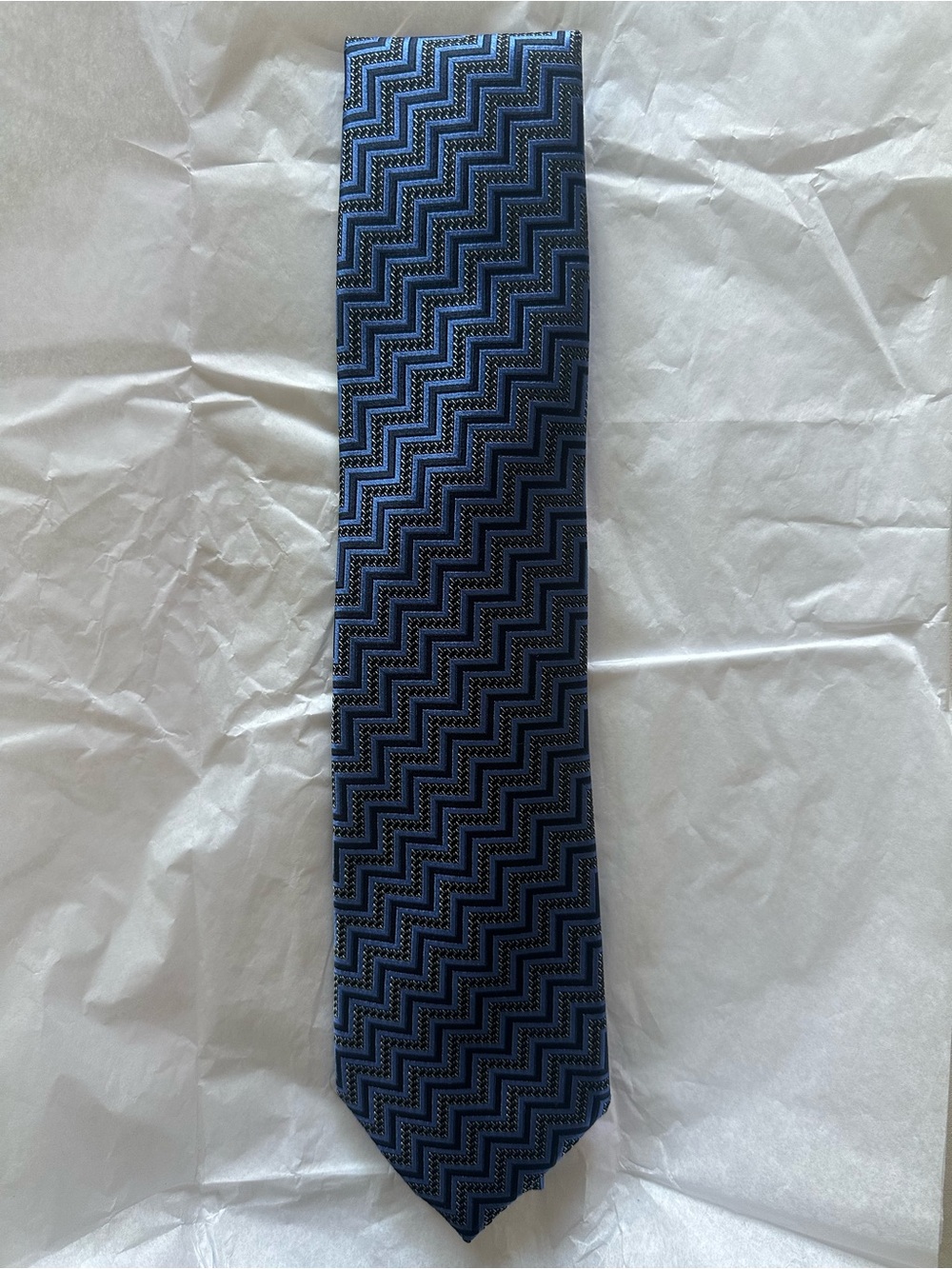 Brand new Zegna silk blue Pattern Men's Tie